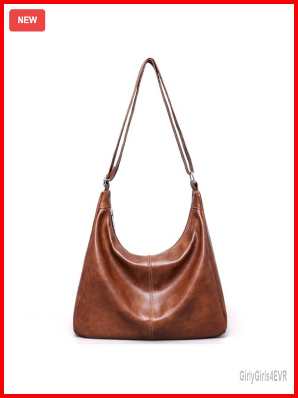 Vegan Leather Hobo Bag for Women with Adjustable Strap and Pockets